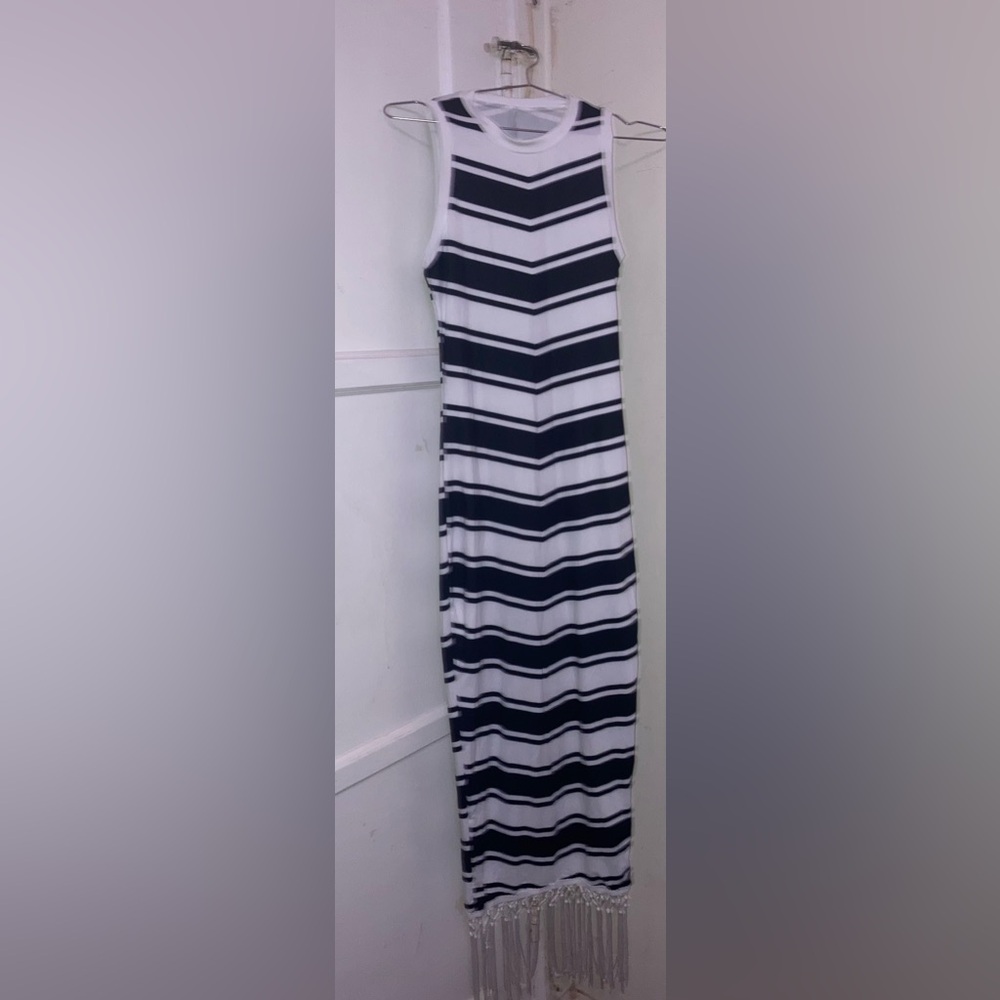Striped Black and White Maxi Dress